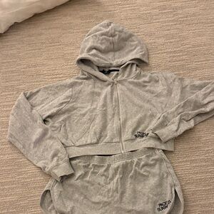 PacSun Gray Hoodie and Shorts Set